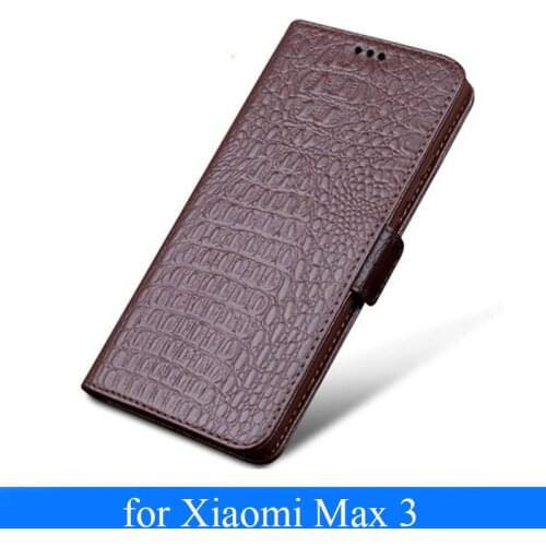2018 Fashion Wallet Case with Card Holder Cover for Xiaomi Max 3 Genuine Leather Flip Phone Case for Xiaomi Max3 Magnetic Shell