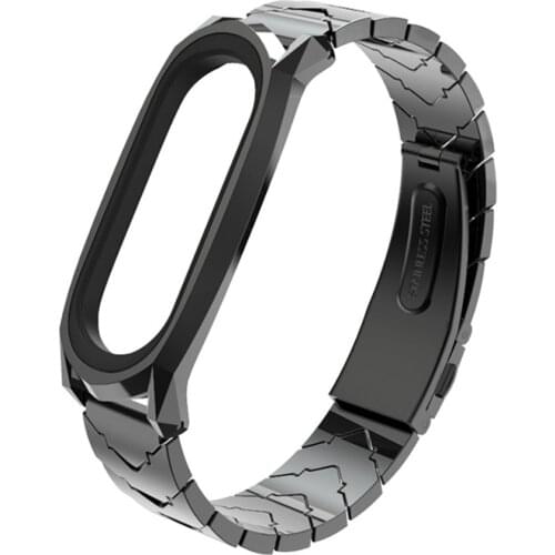 Fashion Stainless Steel Strap For Xiaomi Mi Band 4/3 Metal Frame Luxury Replacement Watchbands For Xiaomi Band 4 Accessories