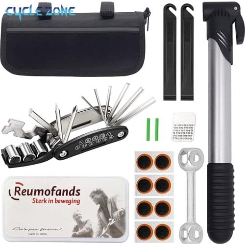 Bike Repair Tool Kit 11 in 1 Multi-Function Bicycle Tyre Lever & Self Adhesive Tube Patch Portable Repair Cycling Tool Sets