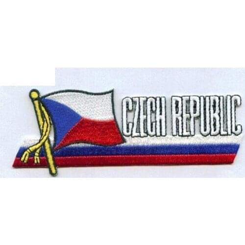 Czech Republic Flag Patch Label Maker Clothing Tags Cotton Labels for Clothing Twill with Iron On Backing Customized MOQ50pcs