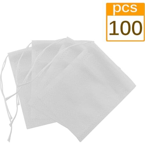 100 Pcs/Lot Disposable Tea Bags With String Heal Seal 5.5*7cm Sachet Teabag Empty Tea Bags For Herb Loose Tea