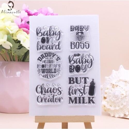 CLEAR STAMPS Baby On Board Daddys Girl DIY Scrapbooking Card Album Paper Craft Rubber Transparent Silicon Stamp Alinacutle