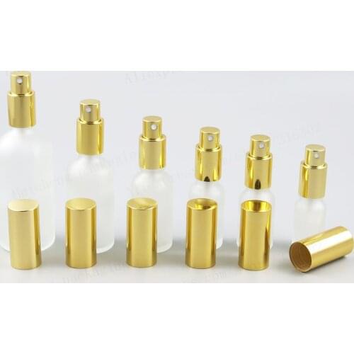 Empty Frost Clear Glass Bottle With Aluminium Mist Sprayer Glass Parfume Atomizer 100ML 50ML 30ML 20ML 15ML 10ML 12pcs