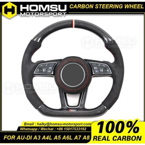 Carbon fiber steering wheel For audi 2009-2016 A3 A4L A5 A6L A7 A8 Lold model to new audi carbon fiber steering wheel