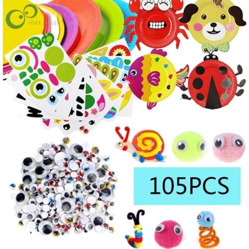 105Pcs Self-adhesive Eyes for DIY Scrapbooking Crafts DIY Dolls Accessories Eyes Handmade Toys Plate Sticker Material WYW