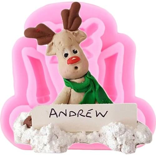 Deer Silicone Molds Christmas Cake Decorating Tools DIY Cupcake Topper Fondant Mold Candy Resin Clay Chocolate Gumpaste Mould