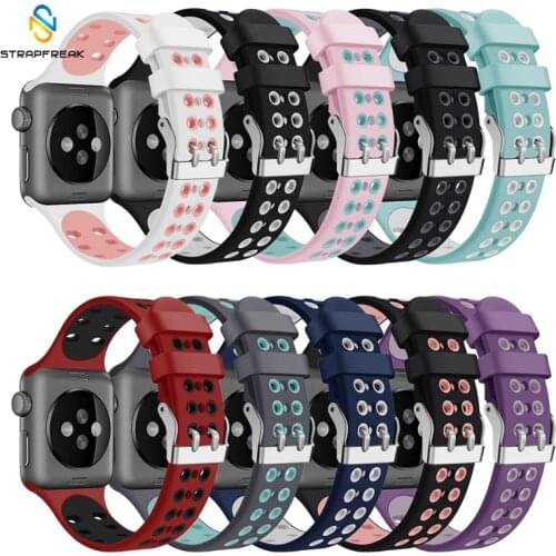 Silicone strap band for apple watch series 4/3/2/1 42mm 38mm rubber wrist bracelet adapter iwatch 40/44mm Apple watch band