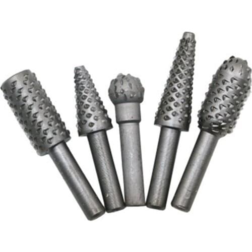 Drill Woodworking Rasp Chisel Shaped Rotating Head Engraving Pattern Carpenters file Grinding head Power Tool with 5pcs/set