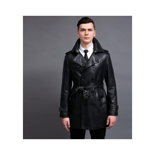 Spring long-sleeve faux leather trench coat men overcoat mens clothing medium-long casaco masculino pu european big size 6XL