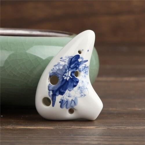 Crack + Painted Craft Ceramic 6 Hole High Pitch D Mini Ocarina