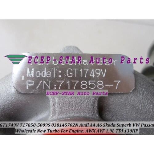 Free Ship GT1749V 717858 717858-0005 717858-0006 717858-0007 717858-5009S Turbo For Audi A4 A6 For SKODA Superb AWX AVF BLB 1.9L