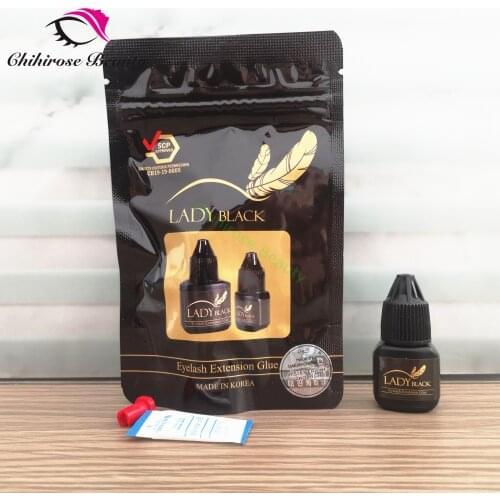1bottle black Lady glue eyelash extensions Original low irritation fast drying for sensitive skin False eyelash glue