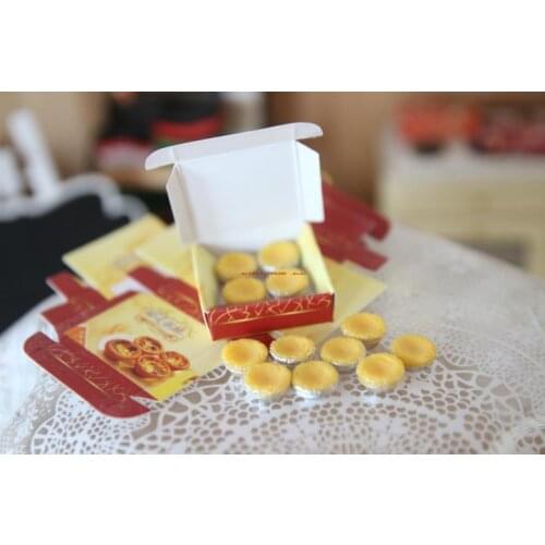 3 Boxes 1:12 Miniature Dollhouse Egg Tart for Blyth Pretend Food Kitchen Toys