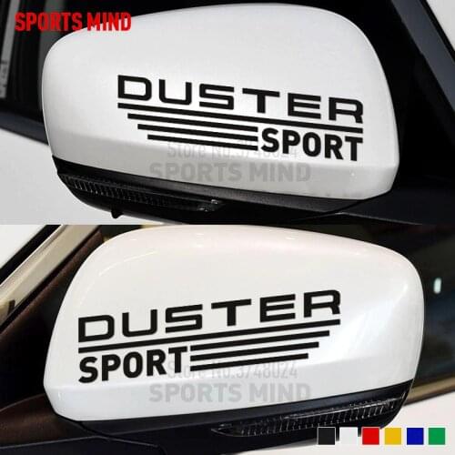 3 Pairs Sports Mind DUSTER Rearview Mirror Car Sticker Decal For Renault duster Dacia duster Stepway exterior accessories