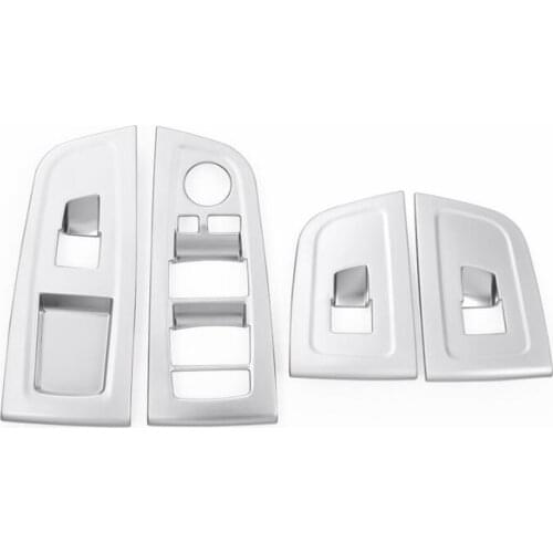 4Pcs/set Car Interior Door Armrest Window Lift Button Switch Frame Covers Trim Sticker For BMW 1 Series Sedan 2017 New Accessory