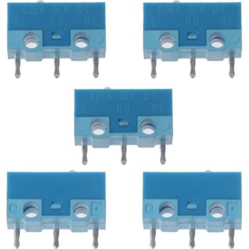 5Pcs Original HUANO White Dot Blue Shell 0.74N Mouse Micro Switch Silver Alloy Contacts 20 Millions Lifetime