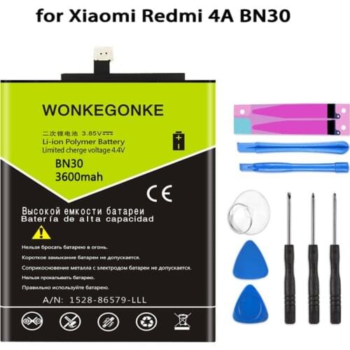 WONKEGONKE BN30 Battery for Xiaomi Redmi 4A Batterie Bateria