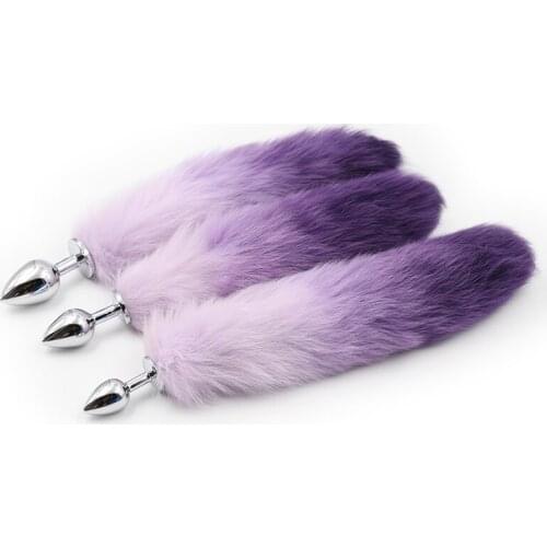 Stainless Steel Anal Plug Metal Anal Sex Toy with Fox Tail Unisex Dog Tail Butt Plug BDSM Flirt Anus Plug For Women Adult Games