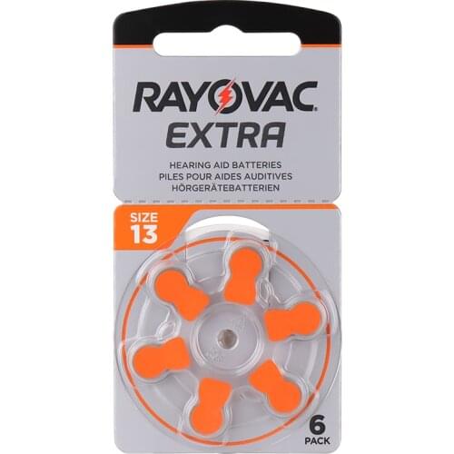 6PCS RAYOVAC EXTRA A13 Zinc Air Batteries Hearing Aid Batteres A13 13 13A P13 Hearing Aid Battery