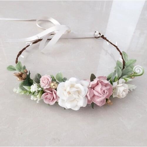 Free Shipping Blush Pink Flower Girl Crown