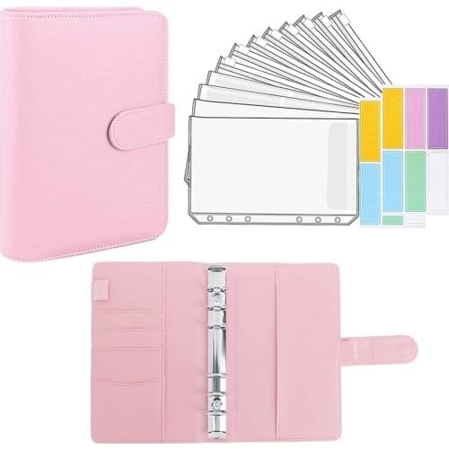 A6 Binder and 12 Transparent Envelopes System Budget Planning Notepad Binder Budget Money Envelope Cash Envelope