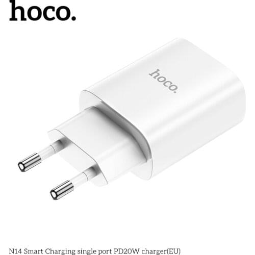 HOCO N14 Smart Charging single port PD20W single-head charger set Type-C to Lightning (EU) iPhone Huawei CE certification
