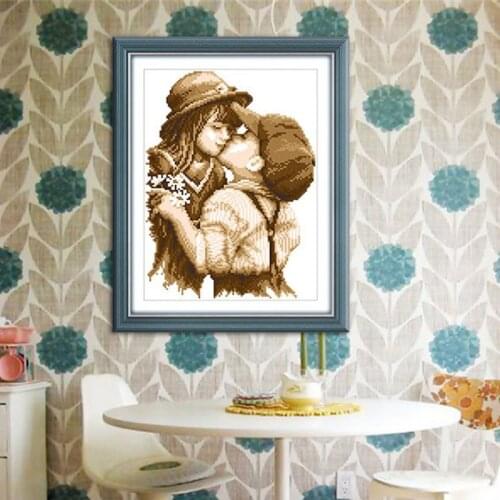 Chinese Needlework DIY Cross stitch Sets For Embroidery kits first romantic kiss pattern Counted bead Cross-Stitching Home Decor