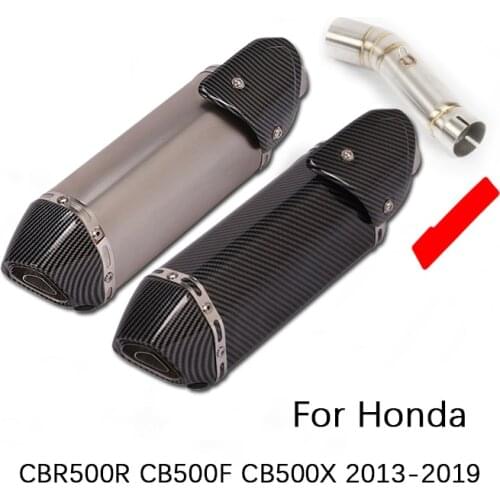Exhaust Set for Honda CBR500R CB500X CB500F 2013-2019 Motorcycle Exhaust Pipe Mid Pipe Slip On 51mm Muffler Escape Reserve Cat