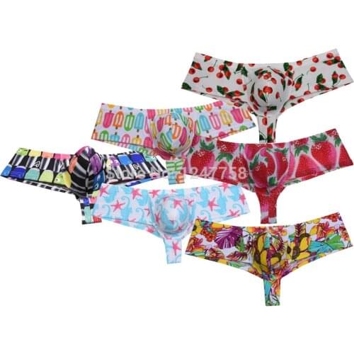 Mens Underwear Boxers Cartoon Print Underwear Spotrs Soft Bikini Hombre Boxer Bulge Pouch Boxers Colourful Micro Boxers