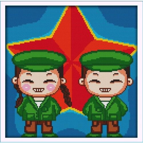 The photo of the couple cross stitch kit people 18ct 14ct 11ct count print canvas stitches embroidery DIY handmade needlework