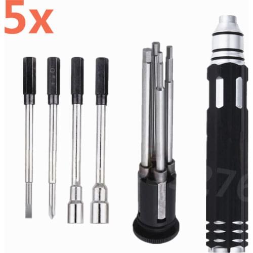 Wholesale 5Packs/ Lot RC Metal 8Pcs 8 in 1 Hex Screwdriver Tool Kit Set Mini RC Helicopter Plane Car Pocket