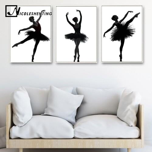 NICOLESHENTING Impressionist Ballerina Ballet Dancer Girl Art Canvas Poster Minimalist Print Wall Picture Modern Home Decoration