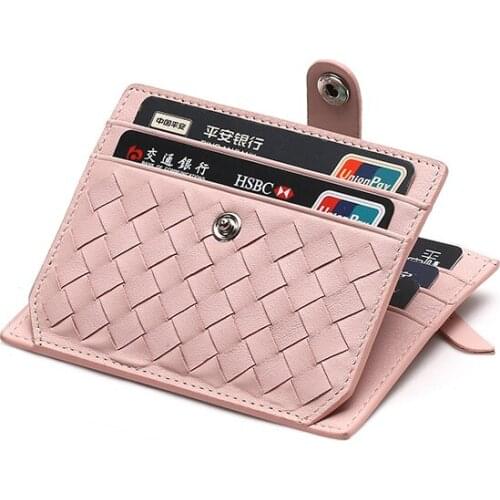New Fashion Genuine Leather Card Holder Capacity Zipper Female Fashion Men Women ID Card Wallets With Coin Purse Slim and Mini