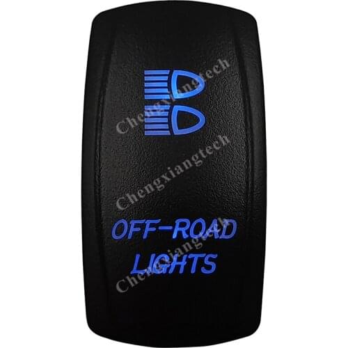 12v 24v Blue Led Car Boat WINCH POWER Rocker Switch 5 Pin SPST ON OFF + Terminal Cables Wiring Set for Carling ARB