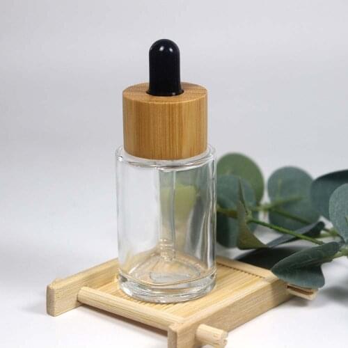 30ml Glass Flat Shoulder Dropper Empty Bottle Cosmetic Skin Care Essential Oil Essence Packaging Container