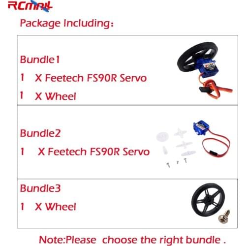 RCmall Feetech FS90R Servo/Wheel 360 Degree Continuous Rotation Micro RC Servo For RC Car Boat Robot Drones FZ0101-01 FZ2913