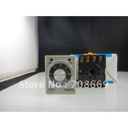 DC 24V Delay Timer Time Relay 0~6 second AH3-3 & Base
