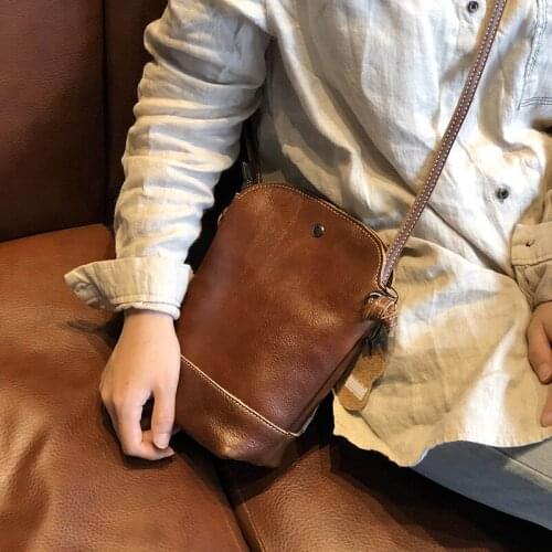 Manual Soft Head Layer Cowhide Fashion Leisure High Quality Handbag Genuine Leather Women Bag Classic Retro Shoulder Bags