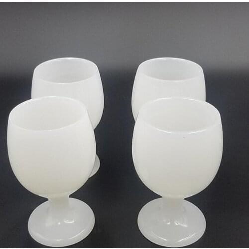 Hand Carved Natural Alabaster Goblet Quartz Crystal Wine Glass Healing Crystal Stone Crafts Wine Cup Home Decoration For Party
