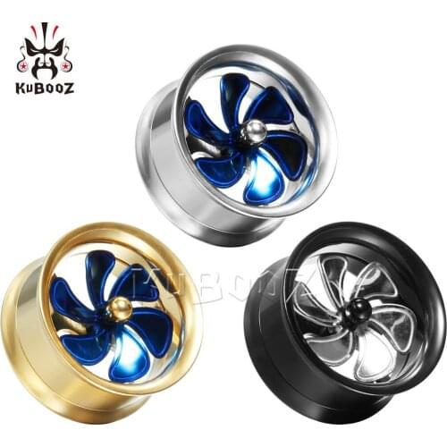 New Style Fan Stainless Steel Ear Piercing Plugs Tunnels Earring Expander Stretcher Flesh Jewelry Fashion Gift For Unisex Person