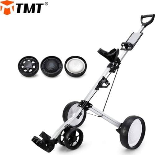 TMT 4 Wheels Golf Pull Cart Easy Folding High Quality Strong Aluminum Push Cart Trolley for Golf Club Bag