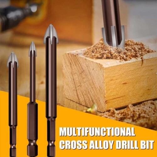 5PCS Efficient Universal Drilling Tool Multifunctional Cross Triangle Utility Drill Bit Tools For Woodworking