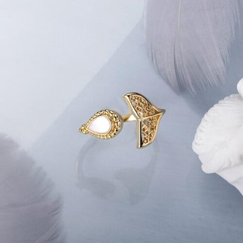 Vintage Ancient Silver Color Mermaid Tail Open Rings for Women Boho Handmade Adjustable Opal Ring Fashion Jewelry Best Gift