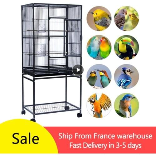 OVERSEAS STOCK!!! Large Bird Cage Breeding Pigeon Cage Parrot Cage For Budgie Aviary Canary Parakeet Cage With Wheels HWC
