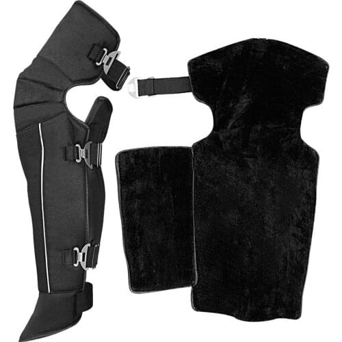 Motorcycle Knee Protector Cold Resistant Warm Knee Pads With Waterproof Reflective Strip PU Leather Winter Thick Knee Guard Kit