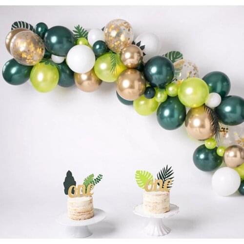 Sage Green Balloons Wedding Decor Chrome Gold Balloons Bridal Shower Baby Shower Decorations Wild One Jungle Safari Birthday