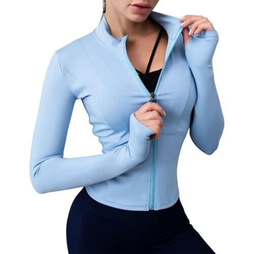 Womans Lightweight Full Zip Slim Fit Yoga Jacket Workout Jacket Outerwear Athletic Jacket