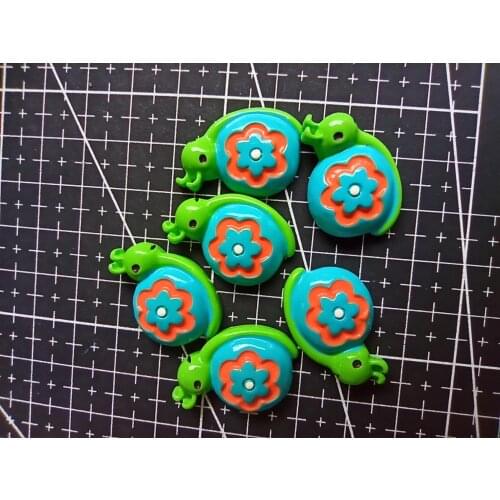 1pcs/lot resin flat back kawaii blue tortoise 24mm Cabochons Hair Bow Center Card Frame Making Craft DIY