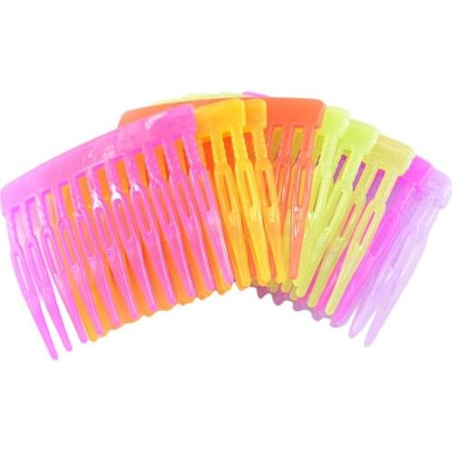 10 Pieces Colorful Hair Clip Combs Plastic Wire Hair Combs for Hair Decoration