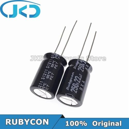 20pcs RUBYCON 22UF 250V 12.5*20mm 105℃ 22UF250V 250V22UF 12.5x20mm Aluminum Electrolytic Capacitor